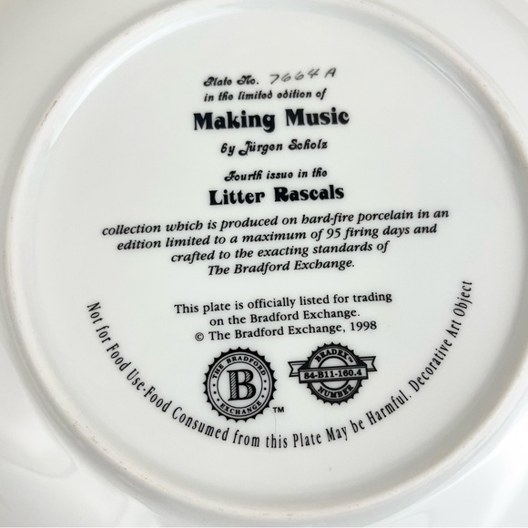 Vintage “Making Music ” Litter Rascals Collectors Plate - Picture 2 of 7
